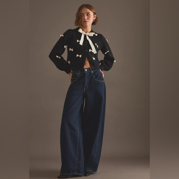 NWT Never Fully Dressed Bow Sophie Cardigan In Black - Picture 6 of 7